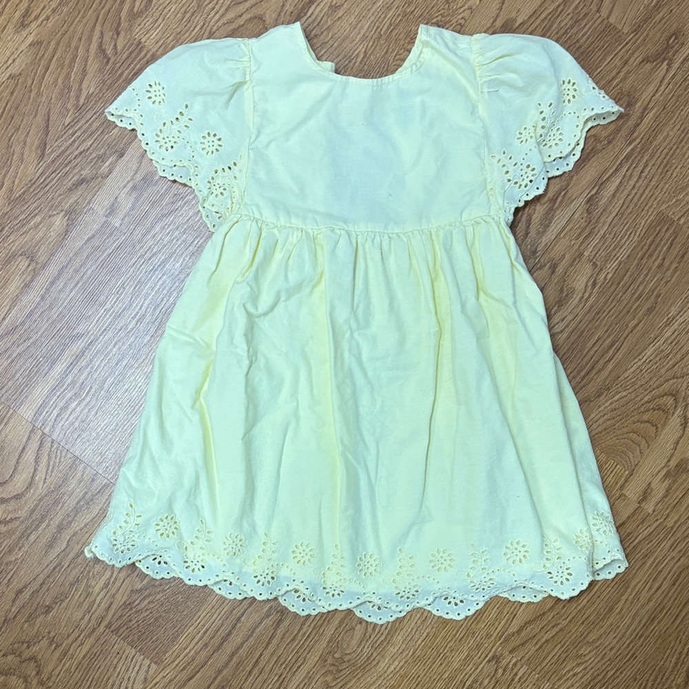 Old Navy Light Yellow Eyelet Kids Dress